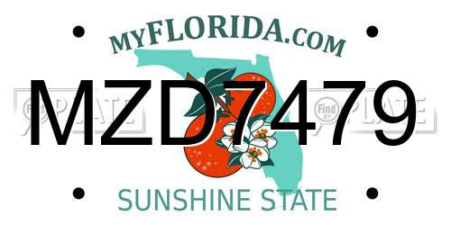 MZD7479 Florida License Plate