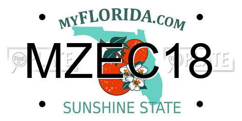 MZEC18 Florida License Plate