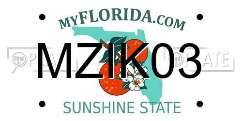MZIK03 Florida License Plate
