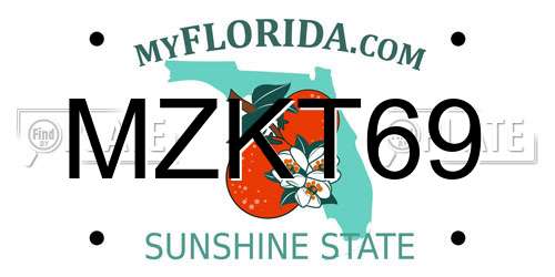MZKT69 Florida License Plate