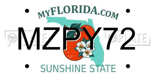MZPY72 Florida License Plate