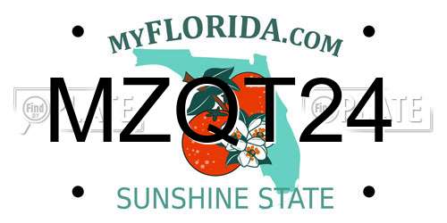 MZQT24 Florida License Plate