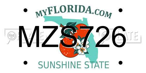 MZS726 Florida License Plate
