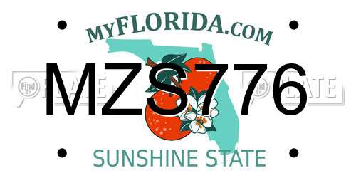MZS776 Florida License Plate