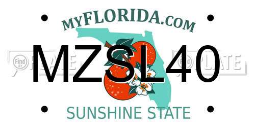 MZSL40 Florida License Plate