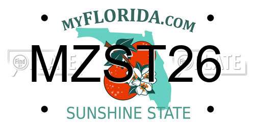 MZST26 Florida License Plate