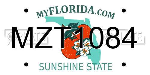 MZT1084 Florida License Plate
