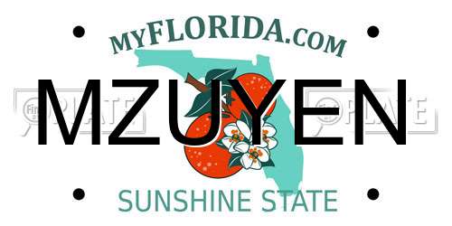 MZUYEN Florida License Plate