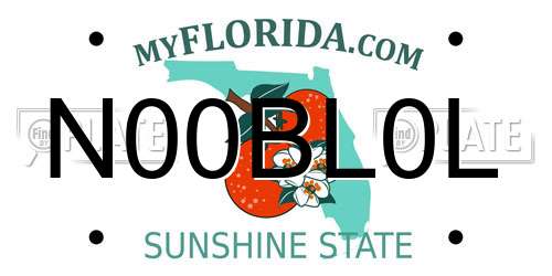 N00BL0L Florida License Plate