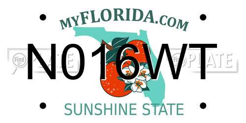 N016WT Florida License Plate