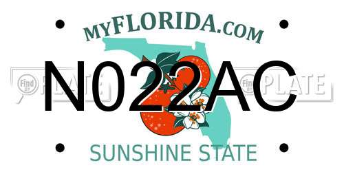 N022AC Florida License Plate