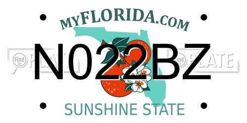 N022BZ Florida License Plate