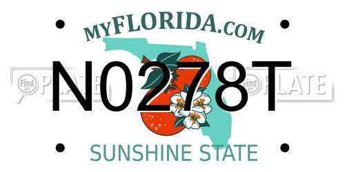 N0278T Florida License Plate