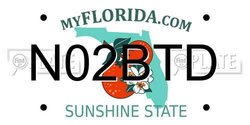 N02BTD Florida License Plate