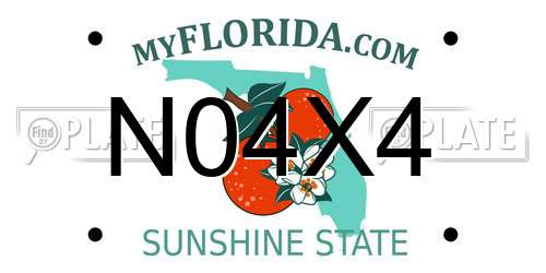 N04X4 Florida License Plate