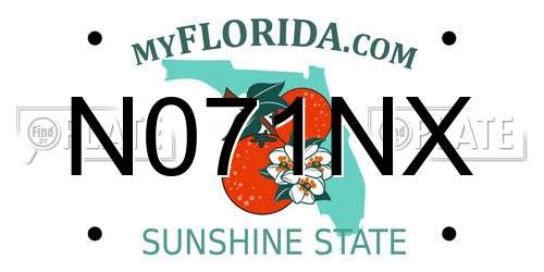 N071NX Florida License Plate
