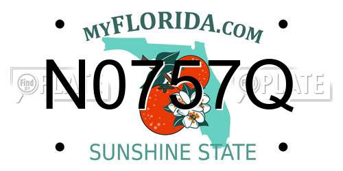 N0757Q Florida License Plate