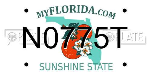 N0775T Florida License Plate