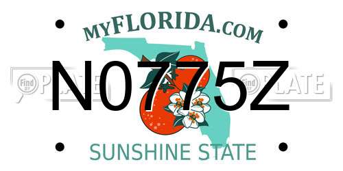 N0775Z Florida License Plate