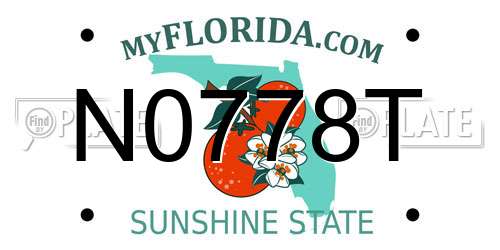 N0778T Florida License Plate