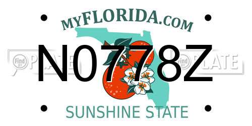N0778Z Florida License Plate