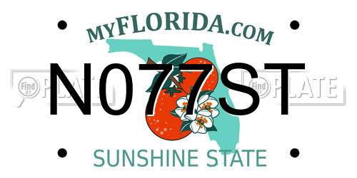N077ST Florida License Plate