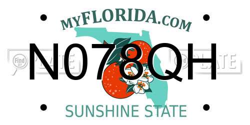 N078QH Florida License Plate
