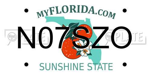 N07SZO Florida License Plate
