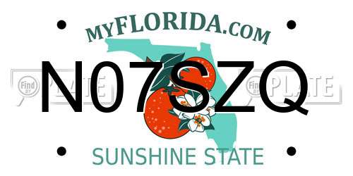 N07SZQ Florida License Plate