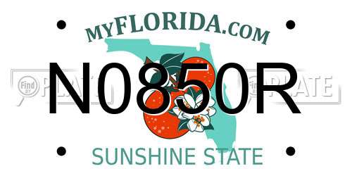N0850R Florida License Plate