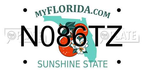 N086TZ Florida License Plate
