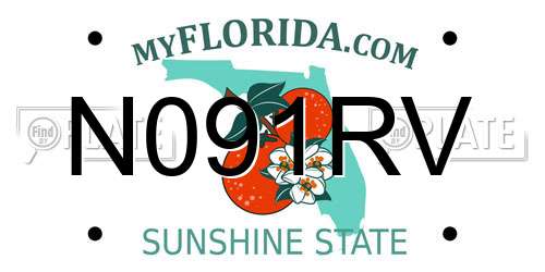 N091RV Florida License Plate