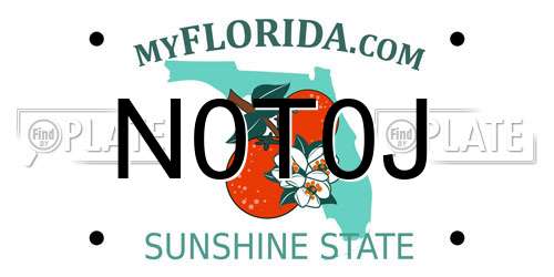 N0T0J Florida License Plate