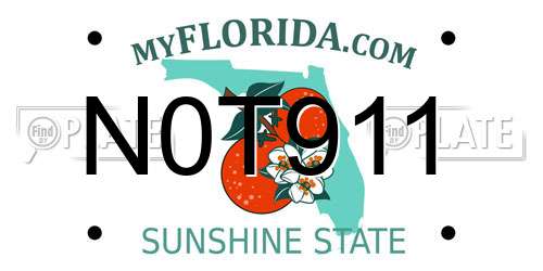 N0T911 Florida License Plate