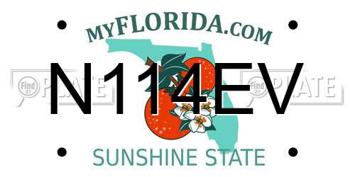 N114EV Florida License Plate