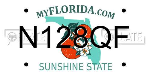 N128QF Florida License Plate