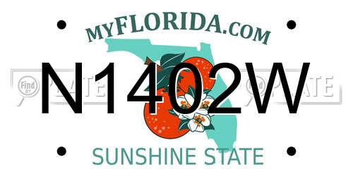 N1402W Florida License Plate