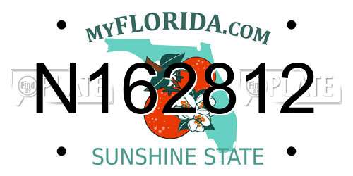 N162812 Florida License Plate
