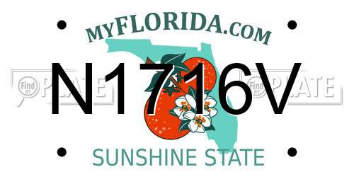 N1716V Florida License Plate