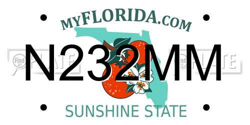 N232MM Florida License Plate