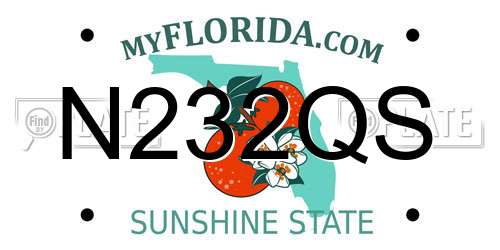N232QS Florida License Plate