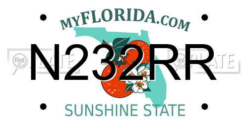 N232RR Florida License Plate