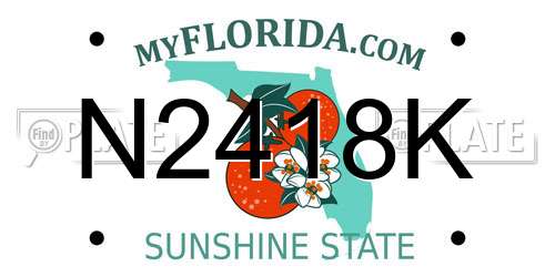 N2418K Florida License Plate