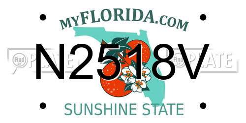 N2518V Florida License Plate