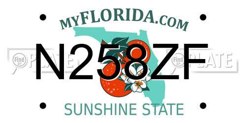 N258ZF Florida License Plate