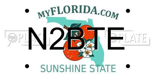 N2BTE Florida License Plate