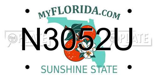 N3052U Florida License Plate