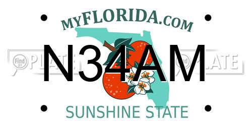 N34AM Florida License Plate