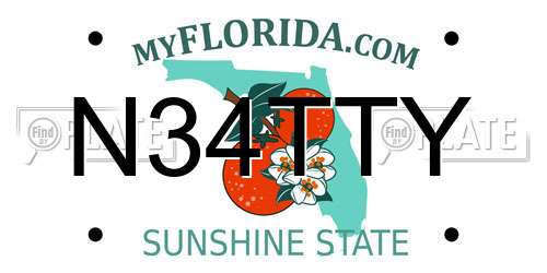 N34TTY Florida License Plate