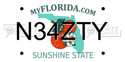 N34ZTY Florida License Plate